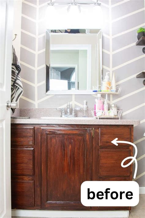 How To Whitewash Oak Cabinets For A Boho Chic Vanity Makeover The Diy Nuts