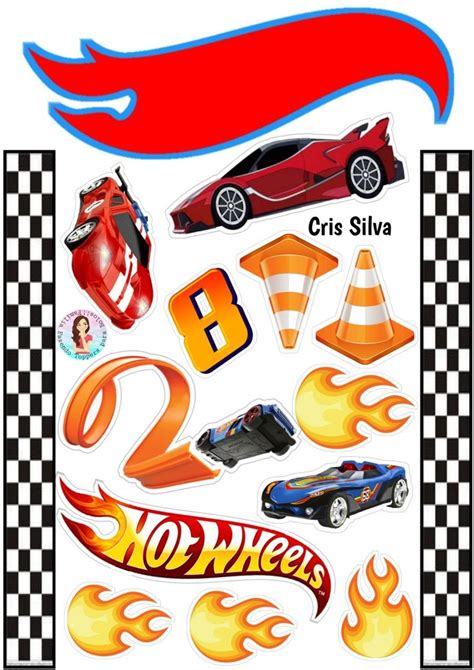 Topper De Bolo Hot Wheels Enfeites de aniversário infantil Bolo