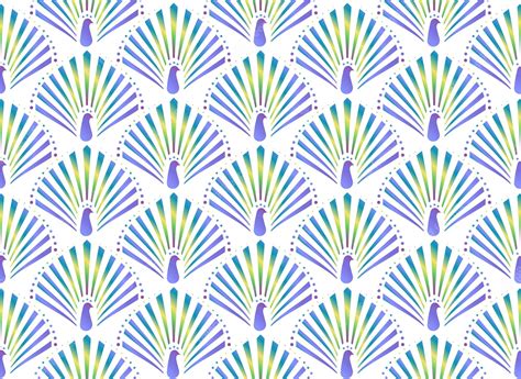 Premium Vector Decorative Peacock Feather Seamless Pattern