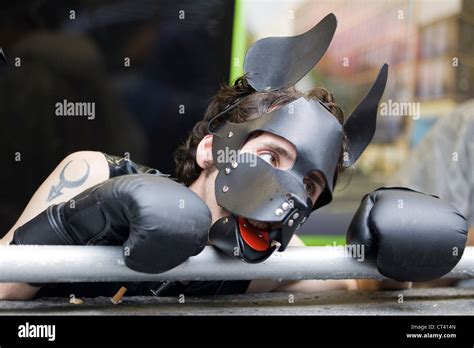 Dressed As A Submissive For London Gay World Pride Parade Through London To Celebrate Their