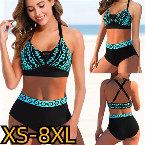 Nieuwe 2022 Vrouwen Sexy Badpak Hoge Taille Print Bikini Set Twee Stuks