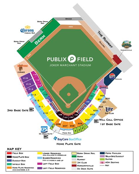 Publix Field At Joker Marchant Stadium Seat Map Detroit Tigers