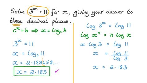 Lesson Solving Exponential Equations Using Logarithms Nagwa