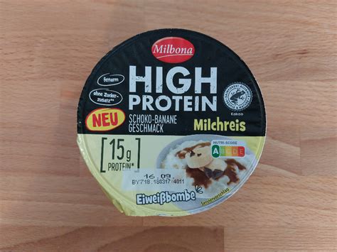 Milbona High Protein Milchreis Schoko Banane Kalorien Neue Produkte