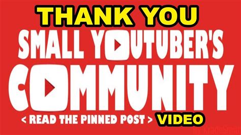 The Small Youtubers Community Thank You Video Youtube