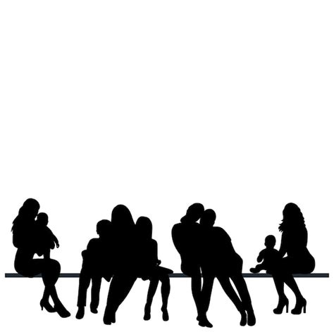 Group Sitting Silhouette