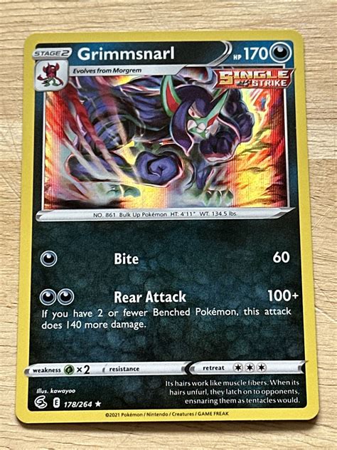 Grimmsnarl Holo Rare Fusion Strike Nm M Pokemon Card