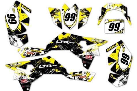 Graphics Kit For Suzuki Atv Flash Yellow Omxgraphics