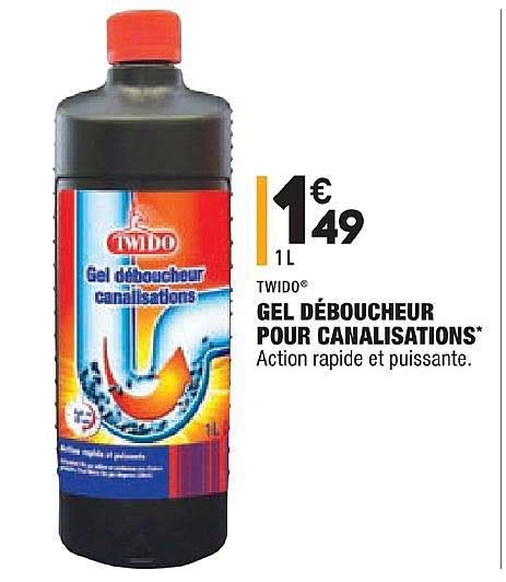 Offre Gel Déboucheur Canalisations Twido chez Aldi