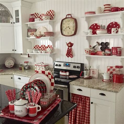 Have A Daily Cup Of Mrs Olson Redwhite Farmhouse Kitchen Red