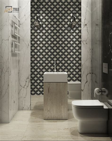 Bathroom Decor Ideas Stylish Geometric Triangle Mosaic Tiling Walls