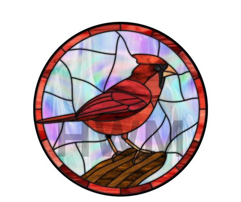 Cardinal stained glass Round – RCL Signs and More