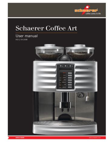 Schaerer Coffee Art Service Manual Manualzz