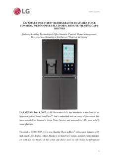 LG SMART INSTAVIEW REFRIGERATOR FEATURES … / lg-smart-instaview ...