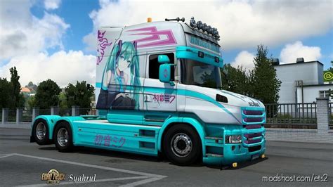 Rjl Scania T Cab Hatsune Miku Skin Mod For Euro Truck Simulator 2 At