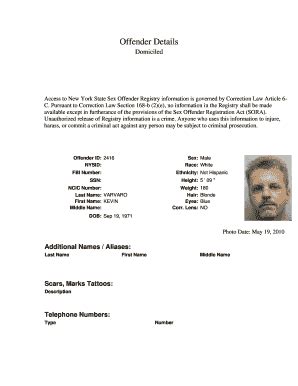 Fillable Online Sex Offender Registration Act Nys Dcjs New York