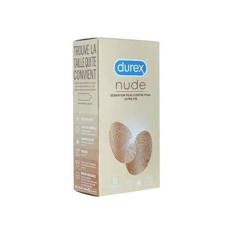 Durex Préservatif Nude Sans Latex La Boîte De 8 Préservatifs