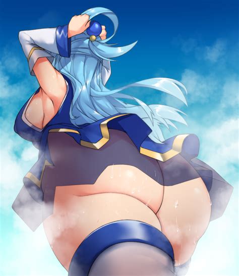 Rule 34 1girls Aqua Konosuba Ass Blue Hair Dat Ass Female Female