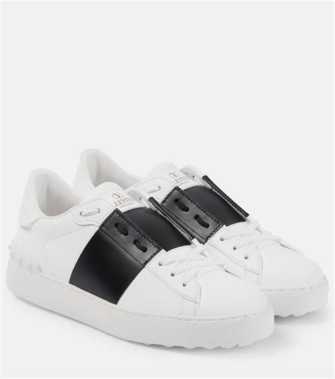 Valentino Garavani Open Leather Sneakers In White Valentino Garavani