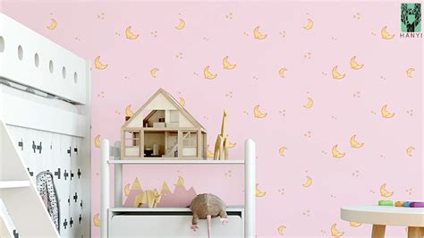 Pvc Baby Room Pink Children Cartoons Wallpaper Sticker Adhesive Wall ...