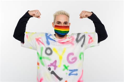 Hombre Gay En Colores Arcoiris Médico Foto de archivo Imagen de fashionable salud 255810466