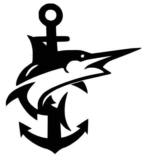 Custom Vinyl Swordfish Boat Anchor Decal Nautical Bumper