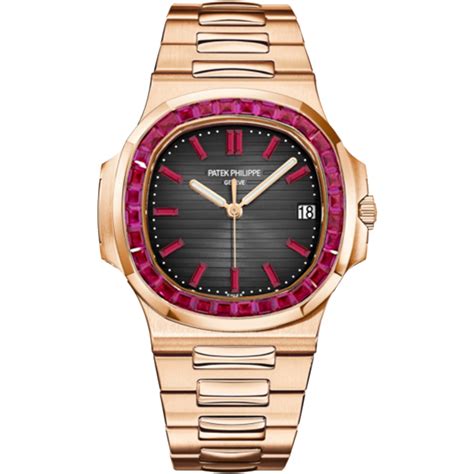 Patek Philippe, Nautilus, 5723/112R, Black Dial, Rose Gold, Red Ruby ...