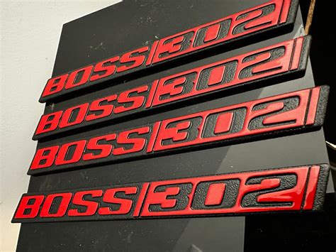 Custom Made Boss 302 Emblems Paint Matched In Race Red Etsy