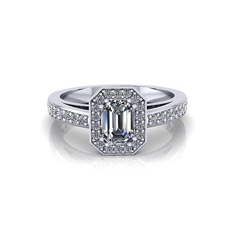 Halo Emerald Cut Engagement Ring Jewelry Designs