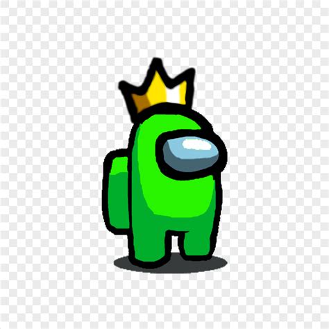 Hd Among Us Cyan Crewmate Character With Crown Hat Png Citypng