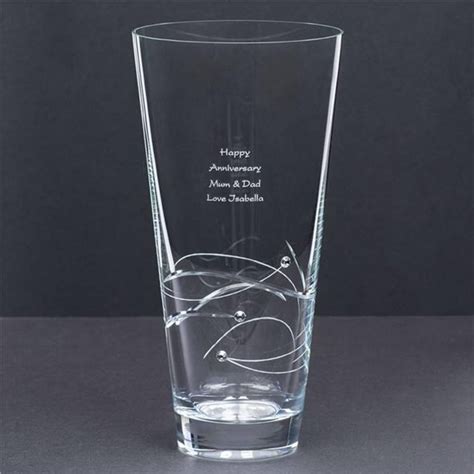 Engraved Swarovski Spiral Vase Gonedigging Engraved Vase Crystal Vase Ts