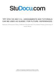 Tpf 3703 103 2021 0 B Assignments And Tutorials Can Be Used As Guides