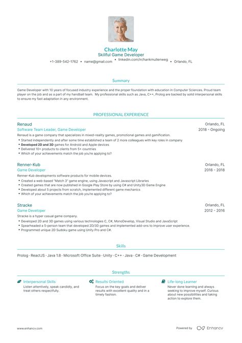 5 Game Developer Resume Examples And Guide For 2023