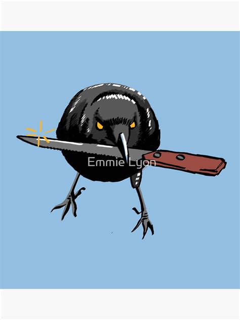 "Crow with Knife Meme Illustration" Sticker for Sale by emmielyon ...