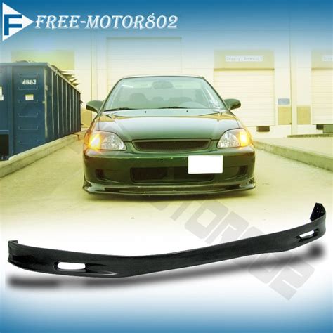 For 99 00 Honda Civic Ek Front Bumper Lip Spoon Style Poly Urethane Spoiler Pu Ebay