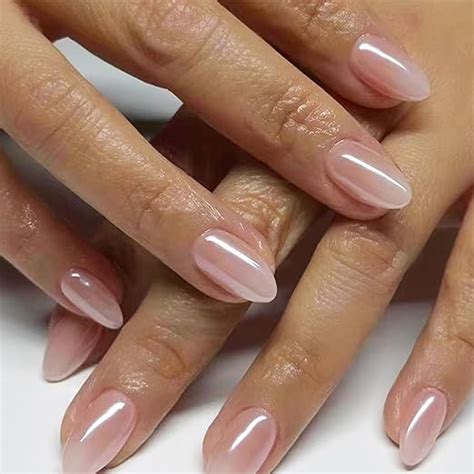 Amazon Pcs Nude Pink Press On Nails Short Almond Yefiuo Extra