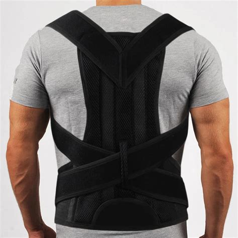 Adjustable Adult Corset Back Posture Corrector Therapy Shoulder Lumbar Brace Spine Support Belt ...