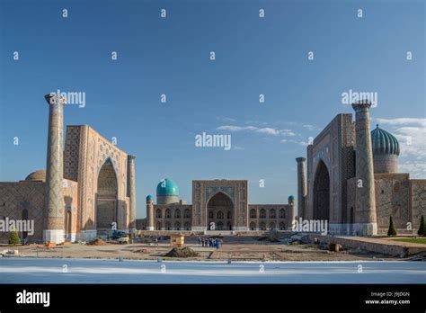 Uzbekistan Samarkand City Registan Square Stock Photo Alamy