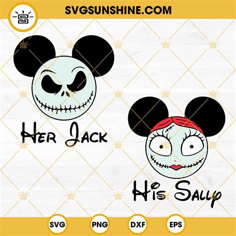 Her Jack His Sally Svg Jack Skellington Sally Mickey Head Svg