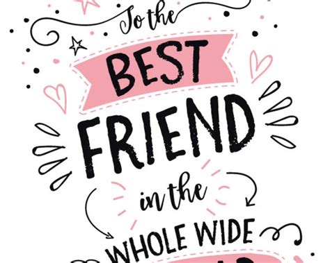 Printable Birthday Card For Friend To The Best Friend In The Etsy