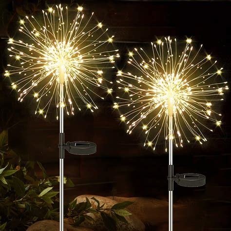 Joycome Lampe Solaire Exterieur Jardin X Led Feu D Artifice