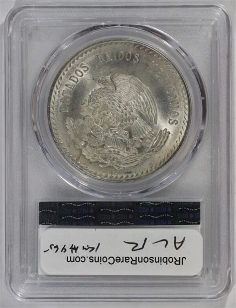 Mo Mexico Silver Pesos Cuauhtemoc Pcgs Unc No Reserve J