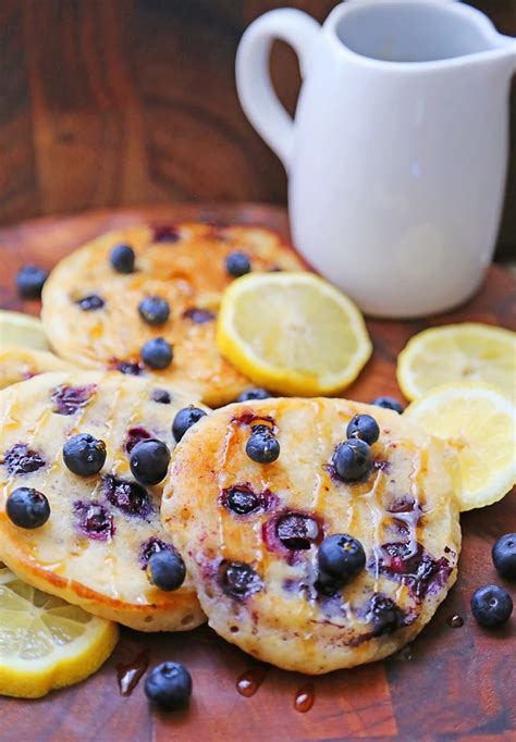 Fluffiest Lemon Blueberry Ricotta Pancakes The Comfort Of Cooking