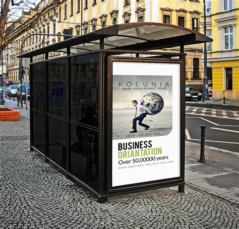 Bus Stop Billboard Ad Template By Designhub | TheHungryJPEG