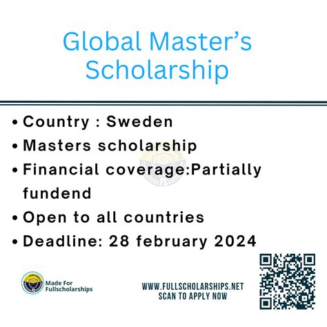 Scholarships in Sweden 2024-2025 - Global Master’s Scholarship at ...