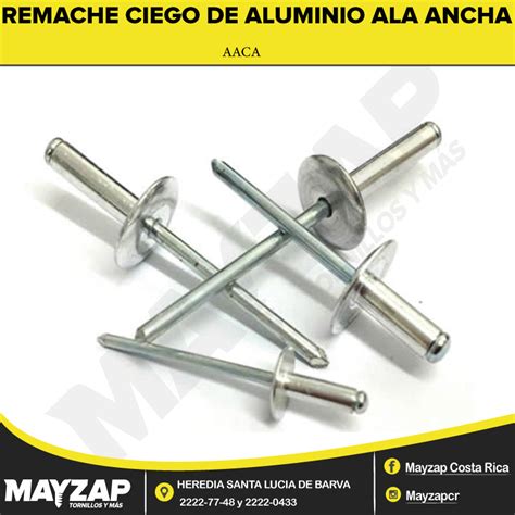 Remache Ciego De Aluminio Ala Ancha De Mayzap Tornillos Y