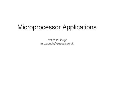 (PDF) Microprocessor Applications - University of Sussexusers.sussex.ac ...