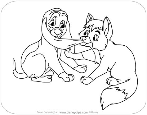 Disney World The Fox And The Hound Tod And Copper Coloring Pages