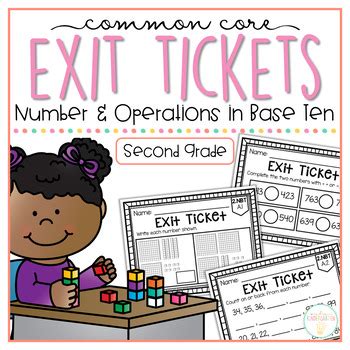 Common Core Exit Tickets Second Grade Numbers In Base Ten Tpt