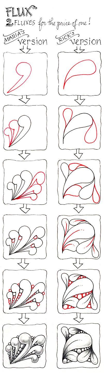 Flux Steps Both Maria And Ricks Versions Zentangle Zentangle